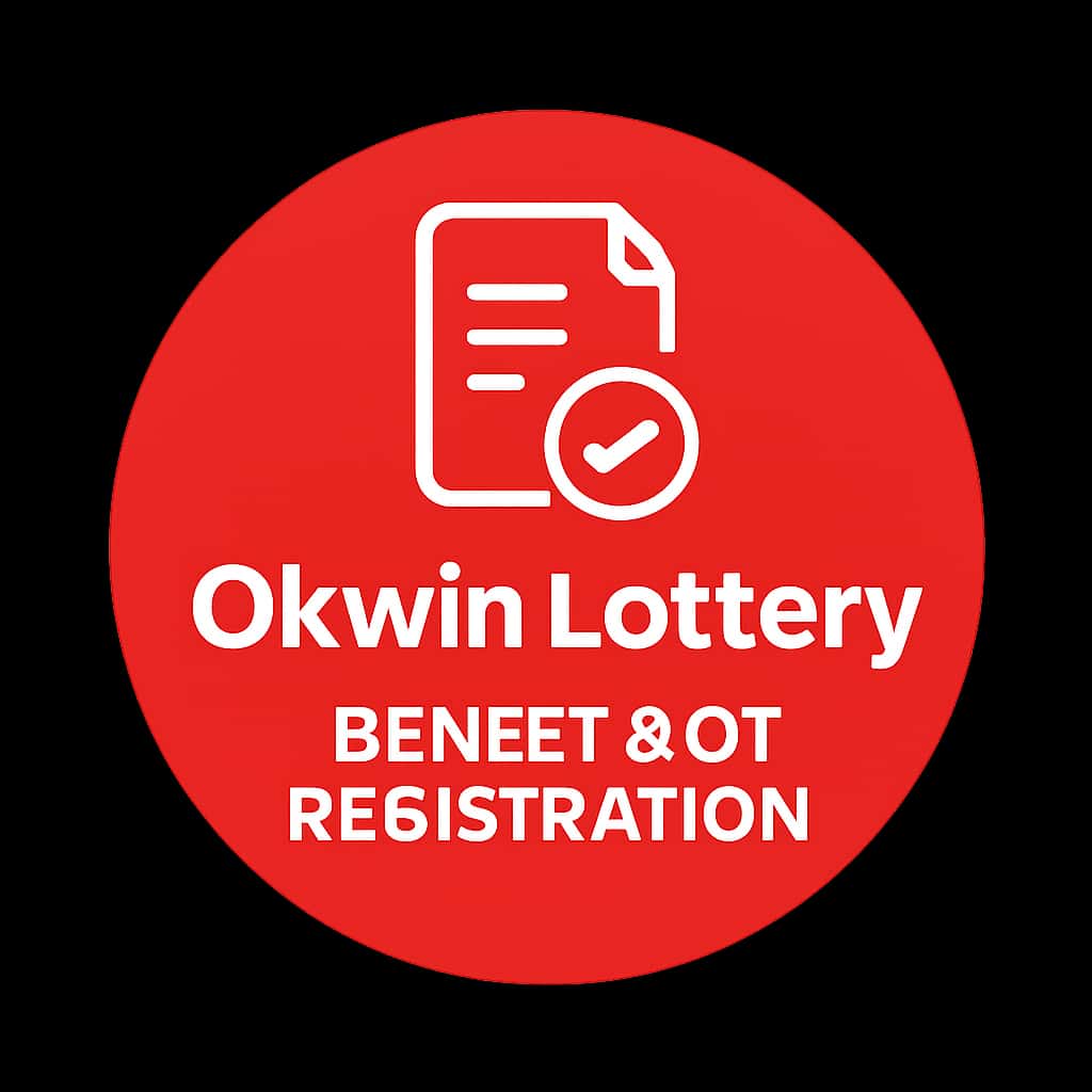 Badge indicating benefits of Okwin Lottery registration.