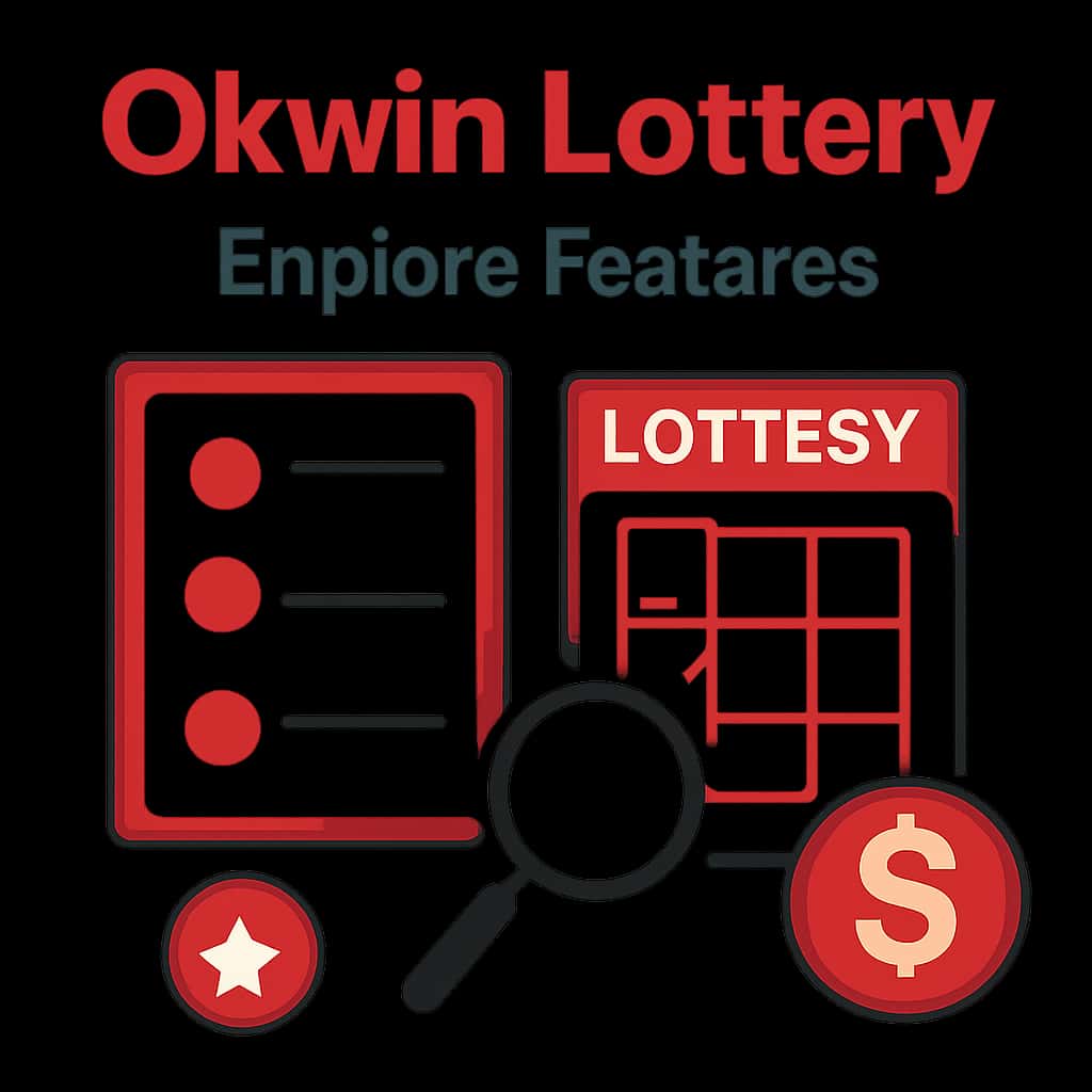 An educational diagram illustrating Okwin Lottery features.