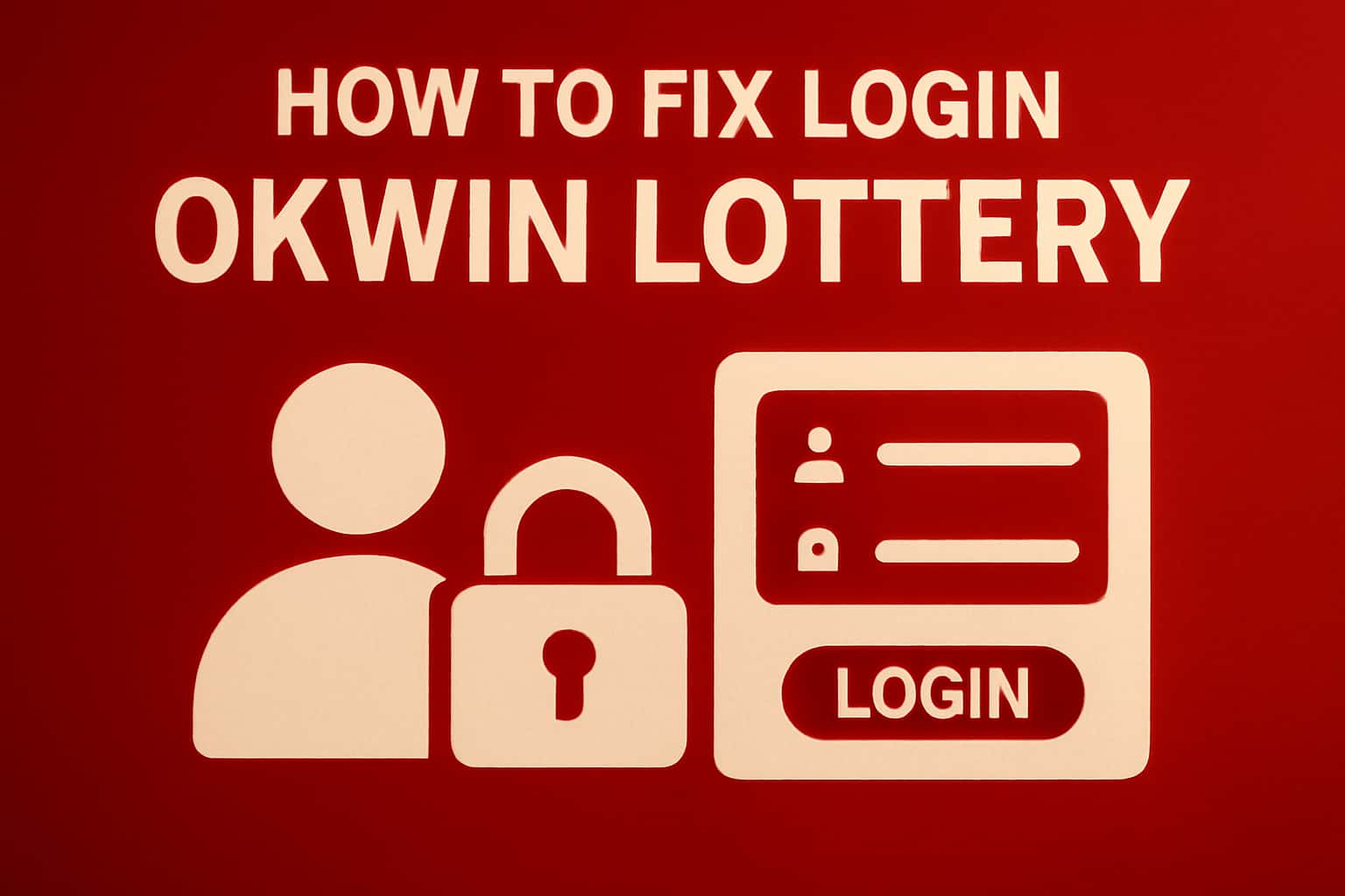 Informational scene depicting how to fix login issues for Okwin Lottery.