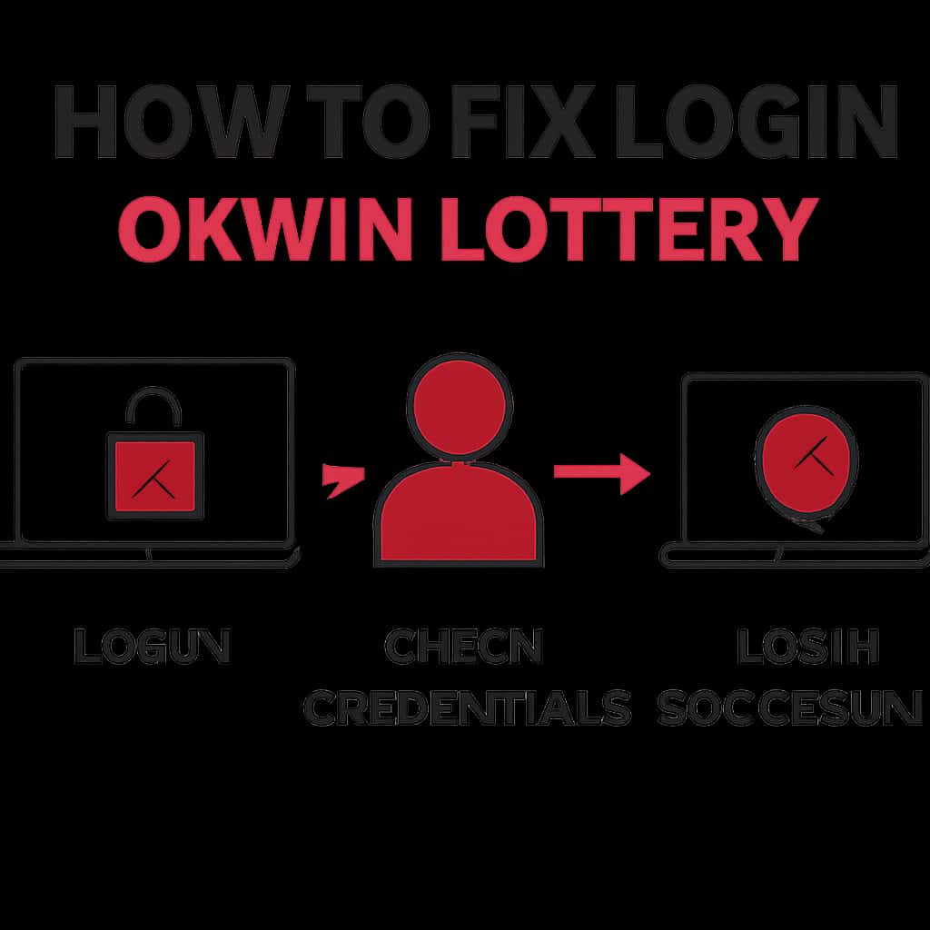 Diagram illustrating steps to resolve login issues on Okwin Lottery.