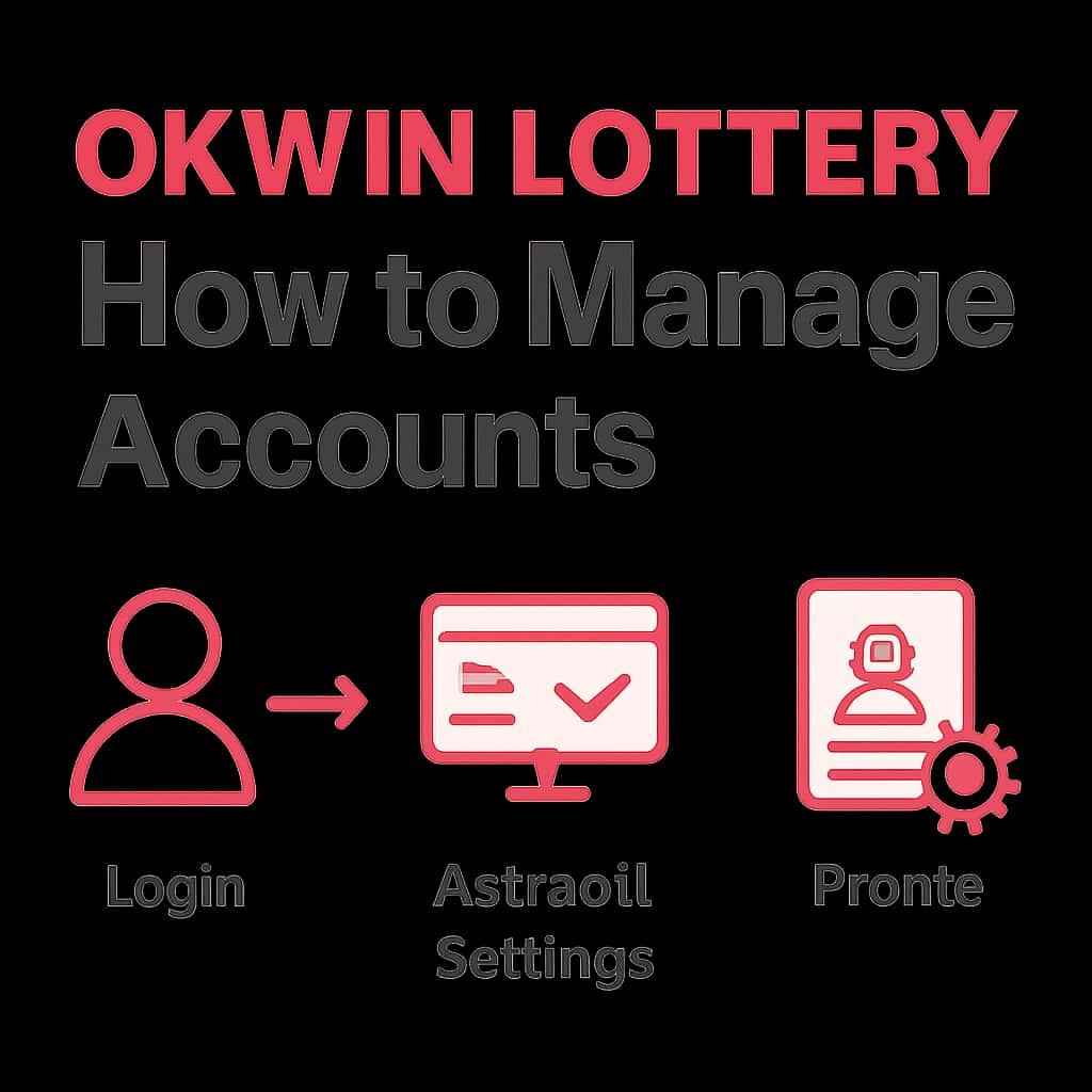An educational diagram illustrating key management aspects of Okwin Lottery accounts.