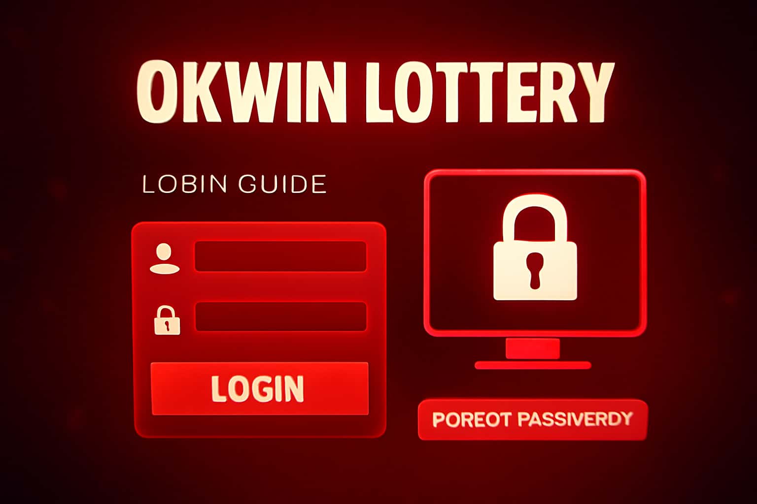 A futuristic scene depicting the Okwin Lottery Login Guide.