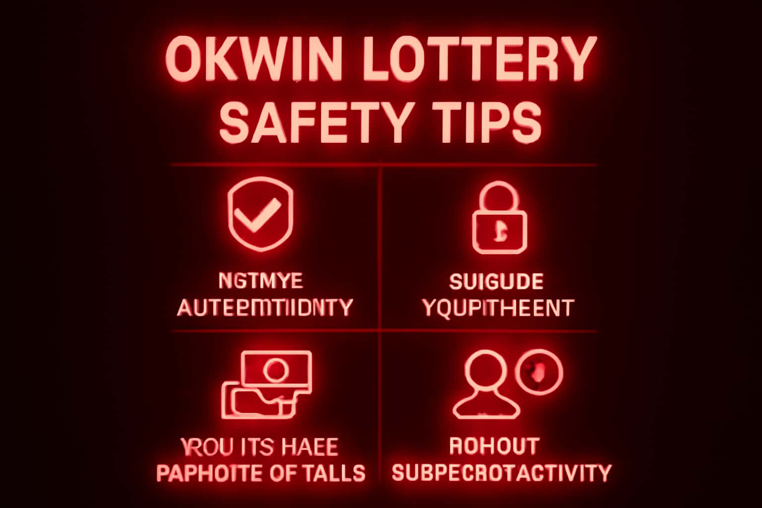Informational graphic about Okwin Lottery Safety Tips.