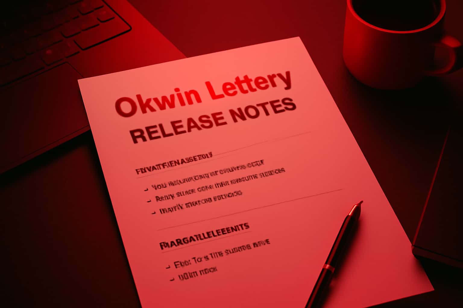 Informational graphic about Okwin Lottery Release Notes.