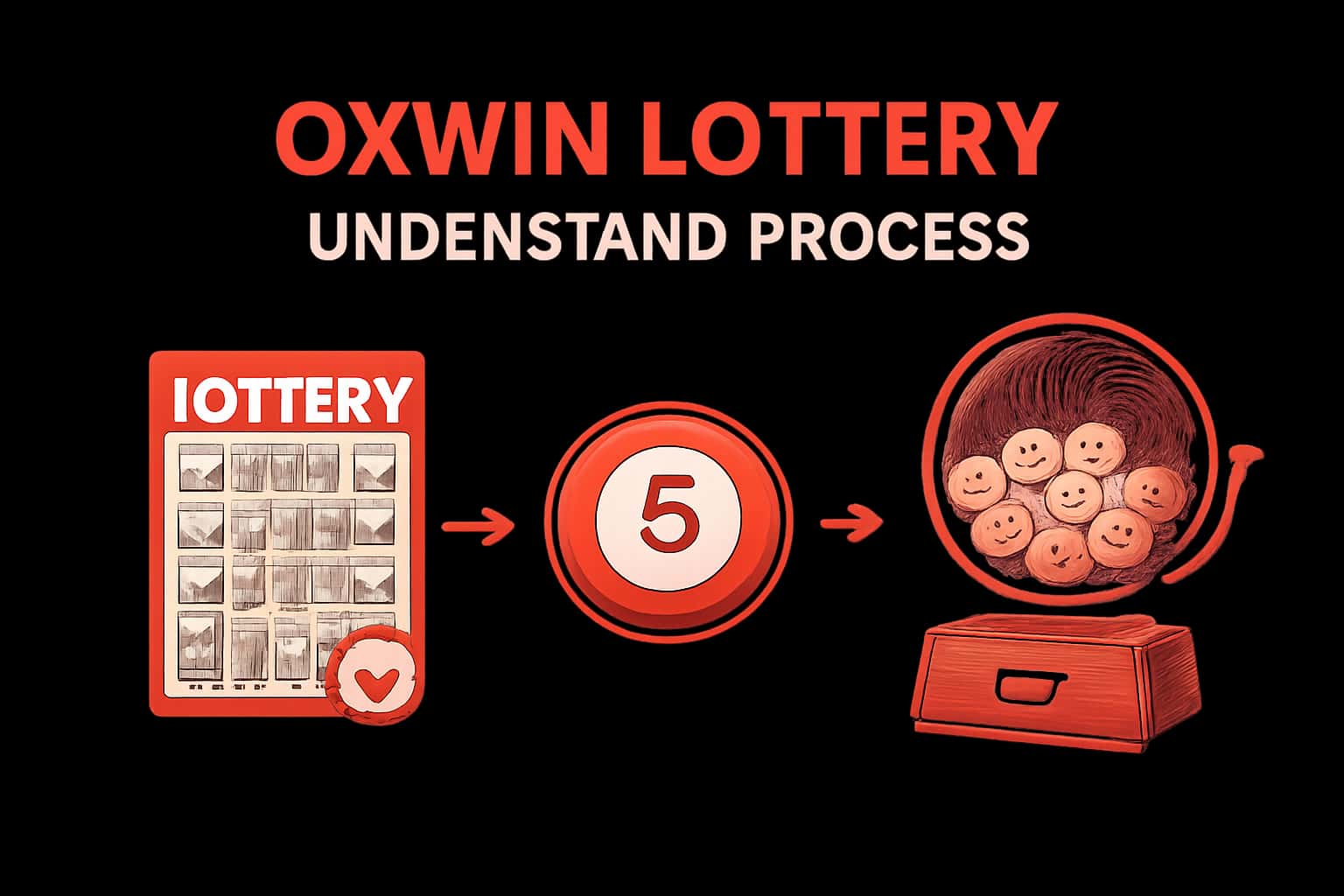 An illustration representing the Okwin Lottery process.